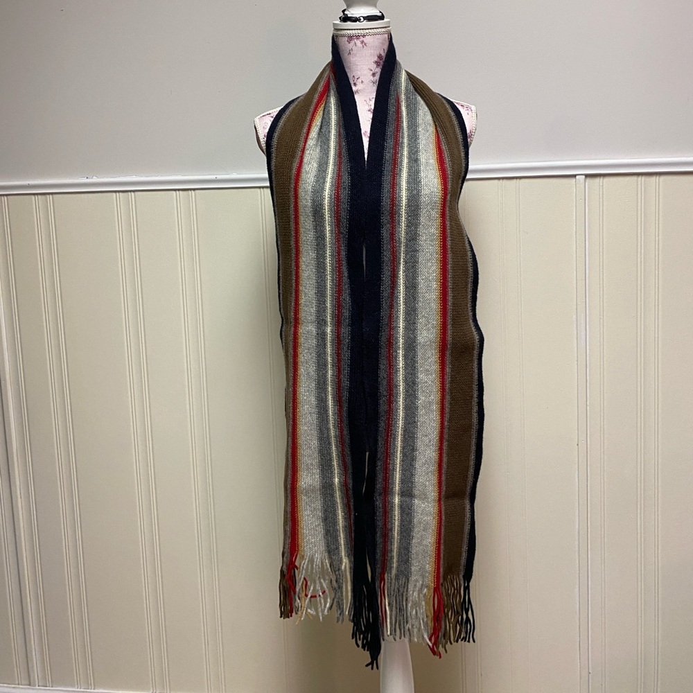 WILLIAM BRUNTON Striped Multicolor Scarf